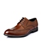 Senda/森达夏季棕色牛皮布洛克款式商务英伦风男皮鞋L3362BM6