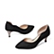 Senda/森达春季专柜同款黑色黑砂布女单凉鞋B3W02AK6 专柜1
