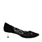 Senda/森达春季专柜同款黑色羊绒皮女单凉鞋3QF22AK6 专柜1