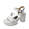 Senda/森达夏季专柜同款白色软牛皮/银膜羊皮女凉鞋F3J08BL6 专柜1