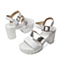 Senda/森达夏季专柜同款白色软牛皮/银膜羊皮女凉鞋F3J08BL6 专柜1