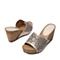 Senda/森达夏季专柜同款金色布纹羊皮女拖鞋3SC20BT6 专柜1