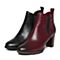 Senda/森达冬季专柜同款优雅蜡牛皮女短靴粗高跟N3B42DD6