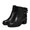 Senda/森达冬季专柜同款气质女短靴粗高跟皮带扣N3K43DD6