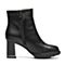 Senda/森达冬季专柜同款黑色蜡牛皮时尚女靴N3N42DD6