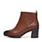 Senda/森达冬季专柜同款棕色小牛皮革时尚女靴N3O46DD6
