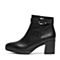 Senda/森达冬季专柜同款黑色小牛皮时尚女靴N3O47DD6