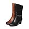 Senda/森达冬季专柜同款淑女女皮中靴金属链粗高跟时装靴N3L61DZ6