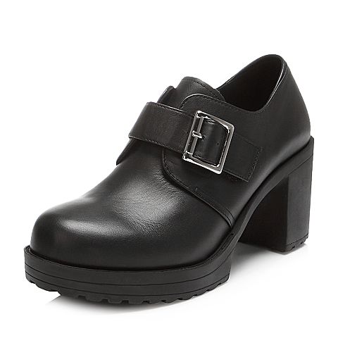 Senda/森达秋季专柜同款黑色牛皮女单鞋I4D20CM6