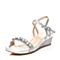 Senda/森达夏季专柜同款银砂布女凉鞋E3B20BL6