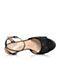Senda/森达夏季专柜同款黑蜡羊皮女凉鞋F3B05BL6
