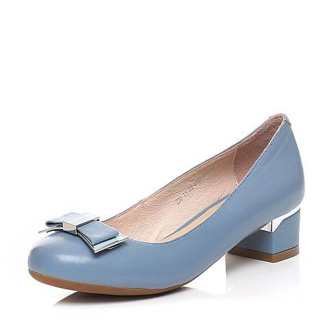 Senda/森达春季专柜同款浅蓝软羊皮女单鞋B3Q01AQ6
