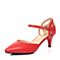 Senda/森达春季专柜同款红小牛皮女凉鞋B3W17AK6