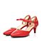 Senda/森达春季专柜同款红小牛皮女凉鞋B3W17AK6