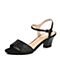 Senda/森达夏季专柜同款时尚气质镂花粗跟女高跟凉鞋G4C02BL7