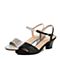 Senda/森达夏季专柜同款时尚气质镂花粗跟女高跟凉鞋G4C02BL7