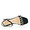 Senda/森达夏季时尚甜美珍珠一字扣粗跟女高跟凉鞋21433BL7