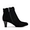 Senda/森达冬季专柜同款优雅气质女短靴粗高跟VBY40DD7
