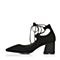 Senda/森达秋季专柜同款优雅女单鞋绑带粗高跟3BB10CQ7