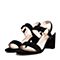 Senda/森达夏季新款专柜同款羊绒面女粗高跟凉鞋VIAA2BL8