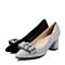 Senda/森达秋季新款专柜同款绒面粗高跟女单鞋婚鞋3HI01CQ8