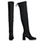 Senda/森达冬季新款专柜同款绒面粗高跟女长筒过膝靴4FU01DC8