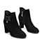 Senda/森达冬季新款专柜同款性感通勤粗高跟女短靴VPI40DD8