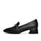 森达2021春季新品商场同款时尚马衔扣通勤知性粗跟女单鞋3RT01AM1