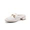 森达2021春季新款商场同款欧美马衔扣石头纹粗跟女穆勒鞋3SE01AH1