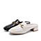 森达2021春季新款商场同款欧美马衔扣石头纹粗跟女穆勒鞋3SE01AH1