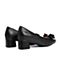 森达2021春季新款商场同款时尚蝴蝶结通勤气质粗跟女单鞋Z1212AQ1