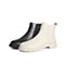 森达2021冬季新款简约时尚平跟休闲圆头女切尔西短靴Z0502DD1