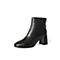 森达2021冬季新款简约石头纹时尚粗高跟后拉链女短靴Z0704DD1