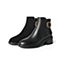 森达2021冬季新款商场同款时尚皮带扣简约粗跟女短皮靴4D940DD1