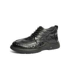 森达休闲皮鞋男2024冬季新款舒适保暖系带复古休闲鞋JDZ11DM4