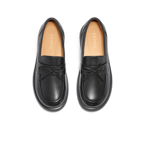 森达乐福鞋女款2025春季新款简约学院风厚底休闲单鞋ZTF21AA5