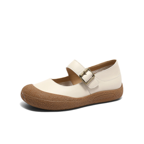 森达杏仁曲奇女款2025春季新款商场同款舒适平底勃肯鞋XJX02AM5