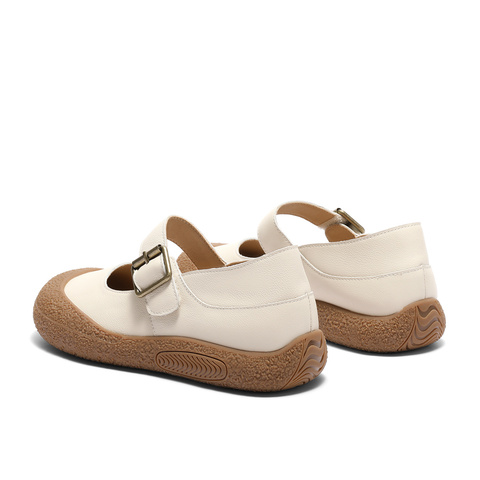 森达杏仁曲奇女款2025春季新款商场同款舒适平底勃肯鞋XJX02AM5