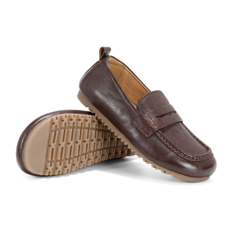 森达乐福鞋女款2025春季新款简约一脚蹬舒适平底单鞋ZTF35AA5