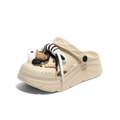 森达洞洞鞋女款2025夏新商场同款卡通轻便厚底凉鞋XQV03BH5