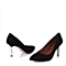 STACCATO/思加图春季专柜同款女士黑色羊绒面皮女单鞋EY234AQ3