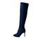 STACCATO/思加图冬季专柜同款深兰色羊绒面皮女靴EF536DC3