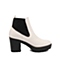 STACCATO/思加图冬季白色软牛皮/黑色常用橡筋女皮靴9QD01DD3