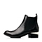 STACCATO/思加图冬季专柜同款黑色打蜡胎牛皮/黑色常用橡筋女皮靴EJE09DD4