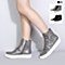 STACCATO/思加图时尚运动风冬季专柜同款女士灰银色贴膜布女靴EPP47DD4