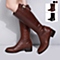 STACCATO/思加图冬季专柜同款女士浅杏色小牛皮（棕色）女皮靴EJE10DG4