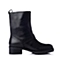 STACCATO/思加图冬季专柜同款黑色打蜡胎牛皮女皮靴PEA59DZ4