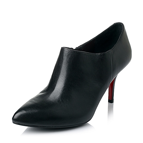 STACCATO/思加图秋季专柜同款黑色羊皮OL通勤女单鞋9AT36CM4