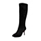 STACCATO/思加图冬季专柜同款女士黑色羊绒面皮女皮靴EF541DG4