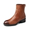 STACCATO/思加图冬季专柜同款棕色荔纹胎牛皮女皮靴EA586CD4